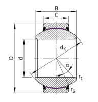 INA GE 45-FW-2RS  bezúdržbové kloubové ložisko ,ocel/PTFE