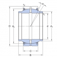 SKF GEM 40 ES-2RS (GE 40-HO-2RS) kloubové ložisko ocel/ocel