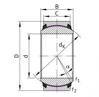 INA GE 180-UK-2TS (GE 180 TXA-2LS) bezúdržbové kloubové ložisko ,ocel/PTFE