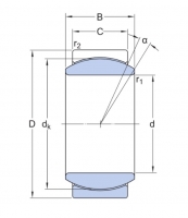 SKF BLRB 366748 AA  bezúdržbové kloubové ložisko ocel/PTFE