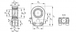 INA GIHRK 110-DO-A kloubová hlavice