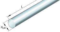 INA W 10 H6-X46 1000 mm nerezová vodící tyč