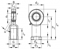 INA GIR 60-DO-2RS kloubová hlavice