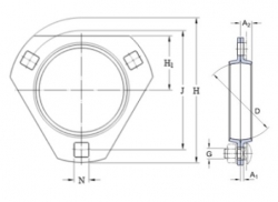 SKF PFD 40 trojúhelníkové plechové ložiskové těleso